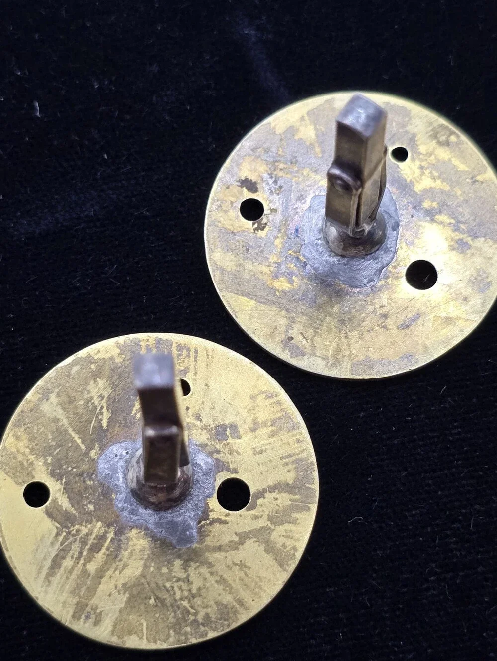 Handcrafted Studio Cufflinks Brass Sterling Mid-century Minimalist Atomic